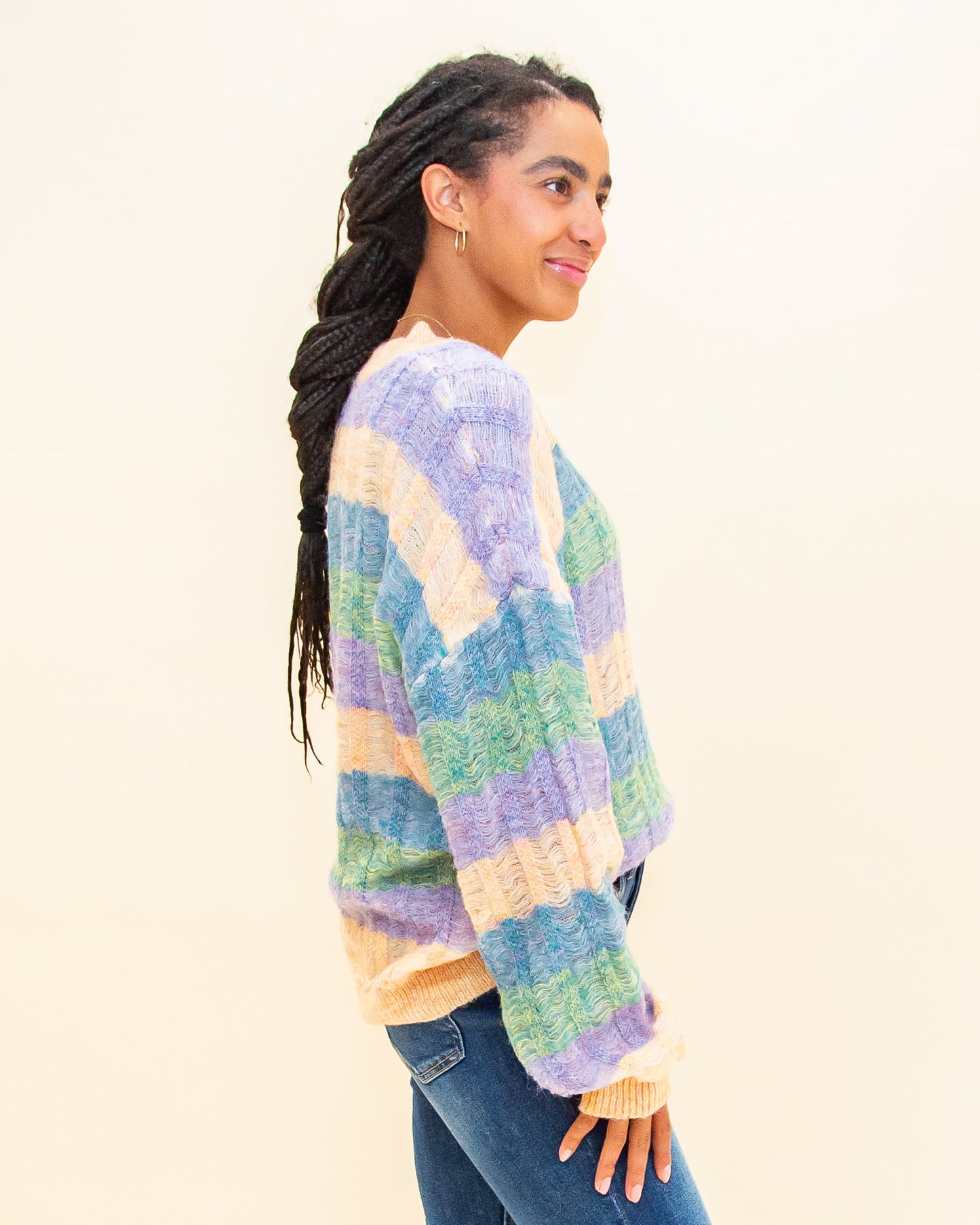 Color Me Stoked Sweater in Blue Mix (8734326948091)