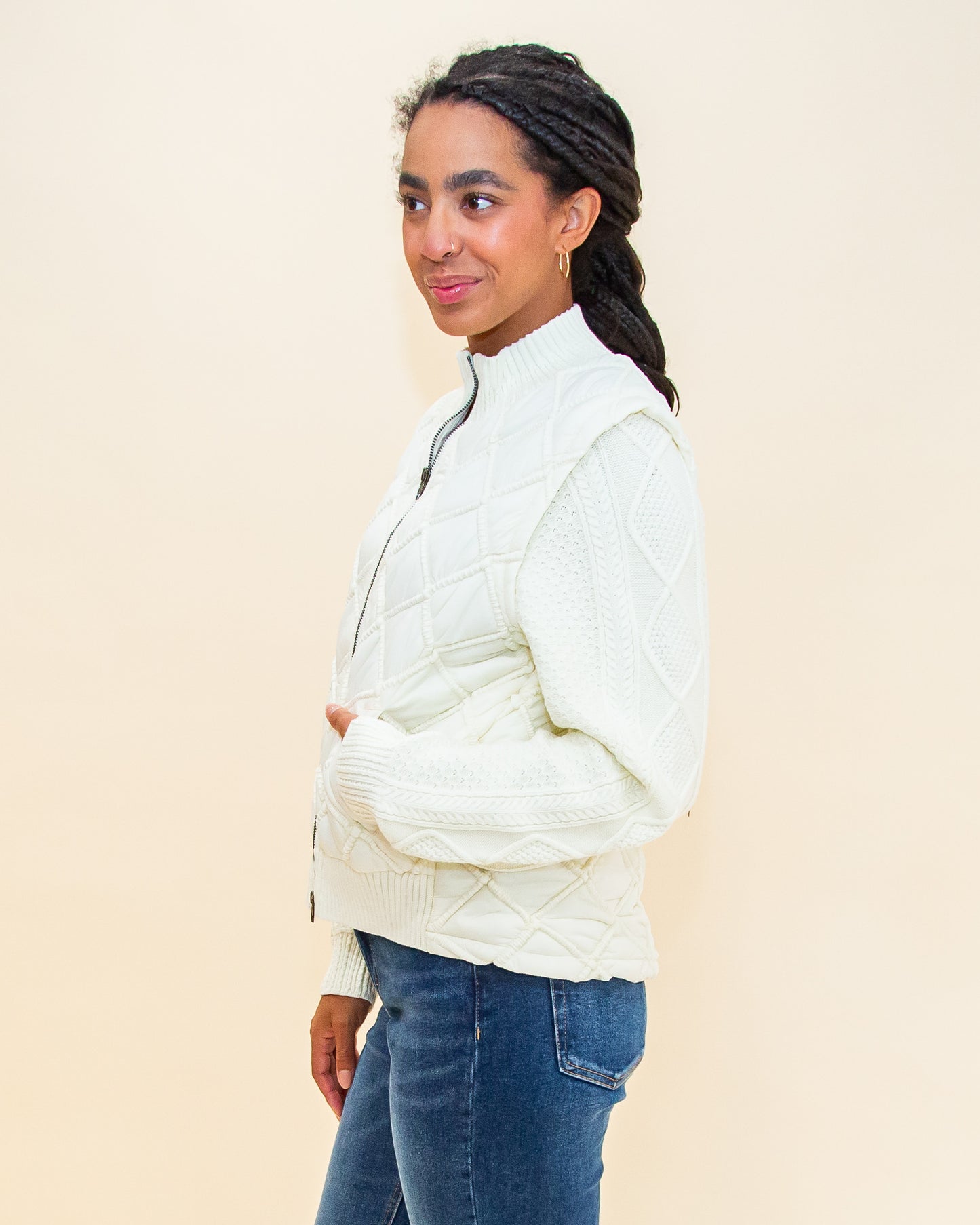 In Season Sweater Jacket in Ivory (8769272414459)