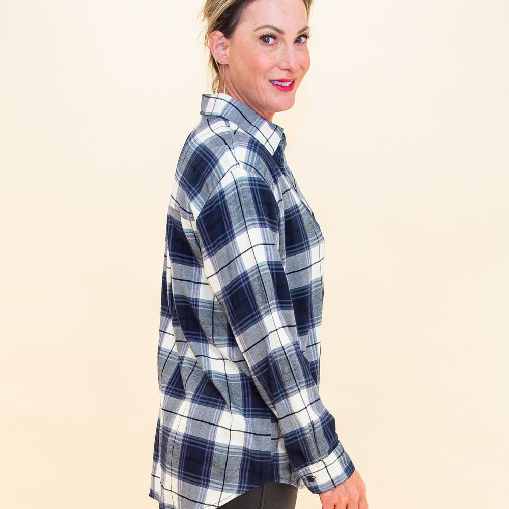 Never Enough Flannel in Navy (8768867500283)