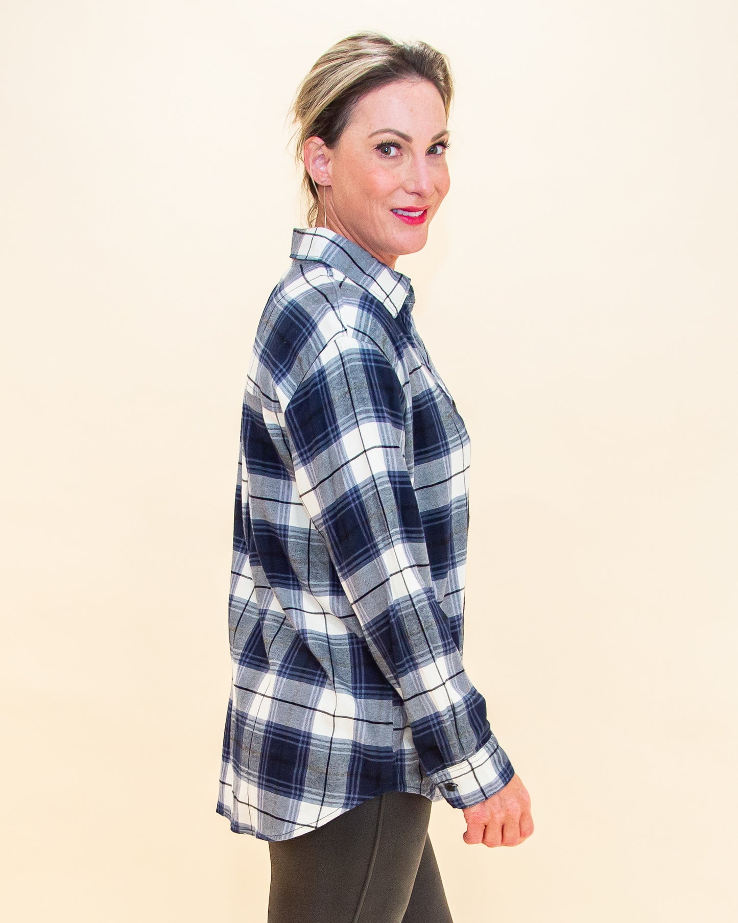 Never Enough Flannel in Navy (8768867500283)