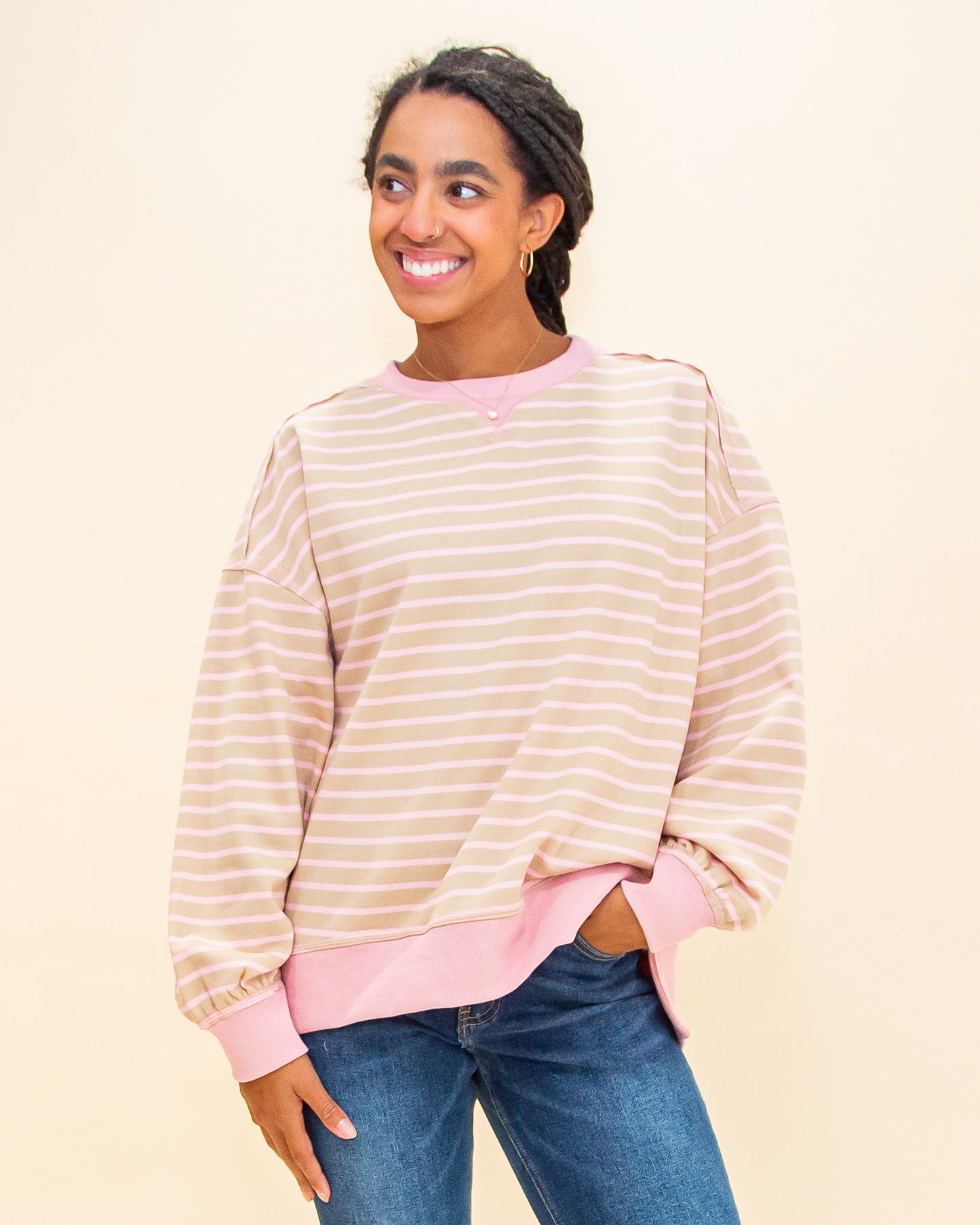 Causal Kindness Top in Beige/Pink (8734326882555)