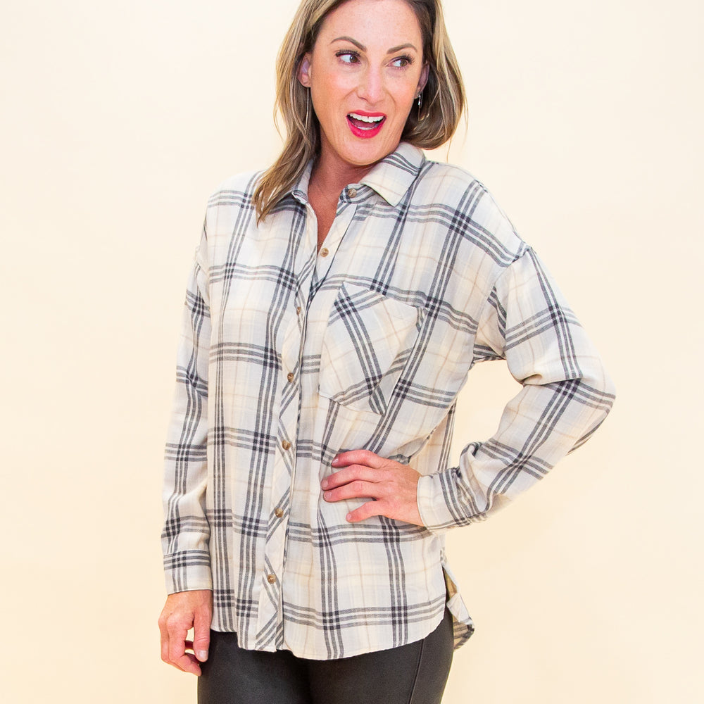 Great With You Flannel in Grey (8768868483323)