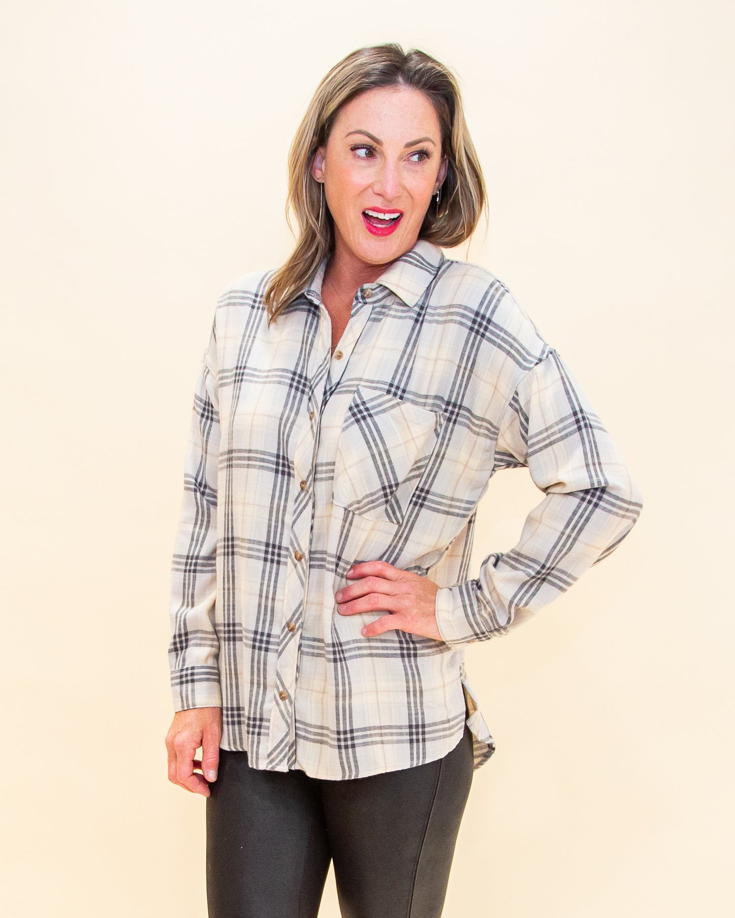 Great With You Flannel in Grey (8768868483323)