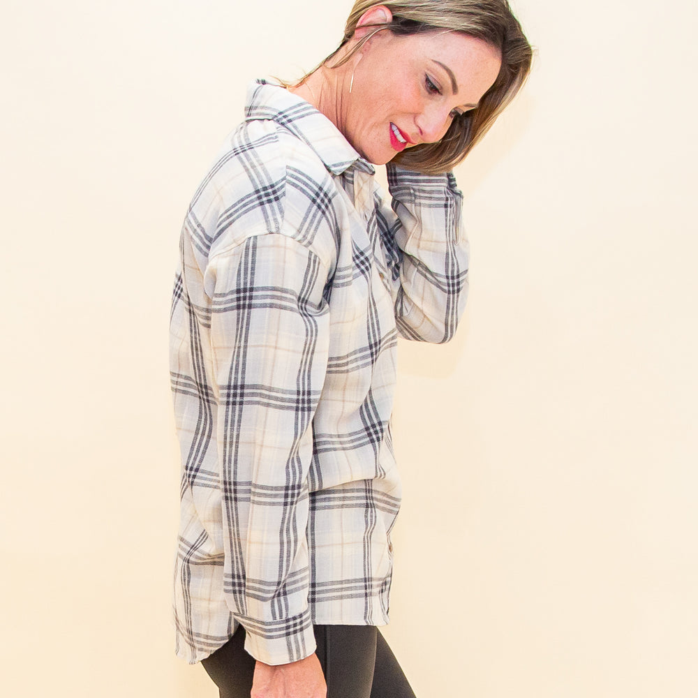 Great With You Flannel in Grey (8768868483323)