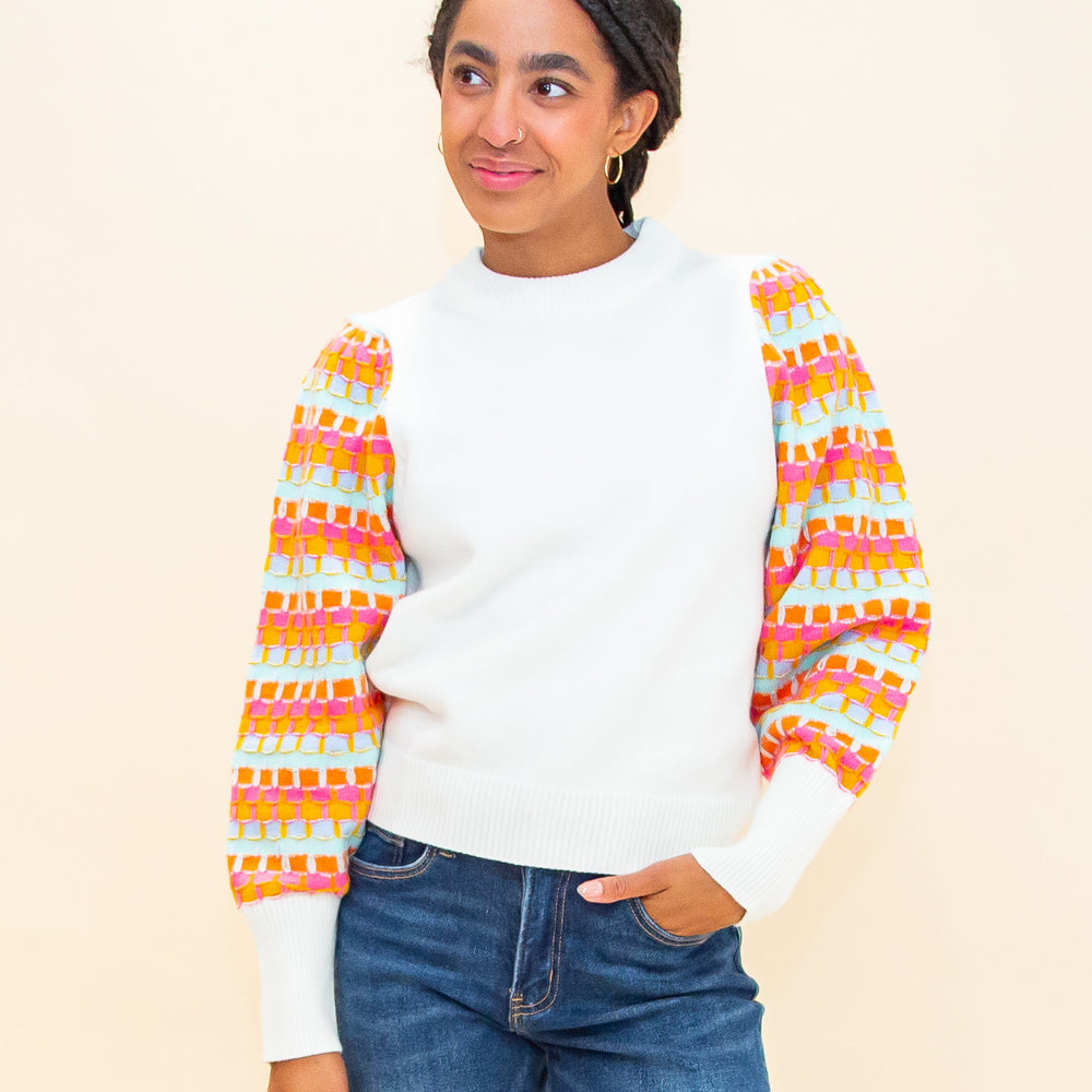 Spark of Joy Sweater in White (8774417711355)