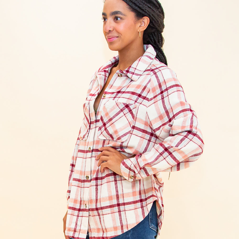 Pretty Please Plaid Top in Pink (8327186710779)