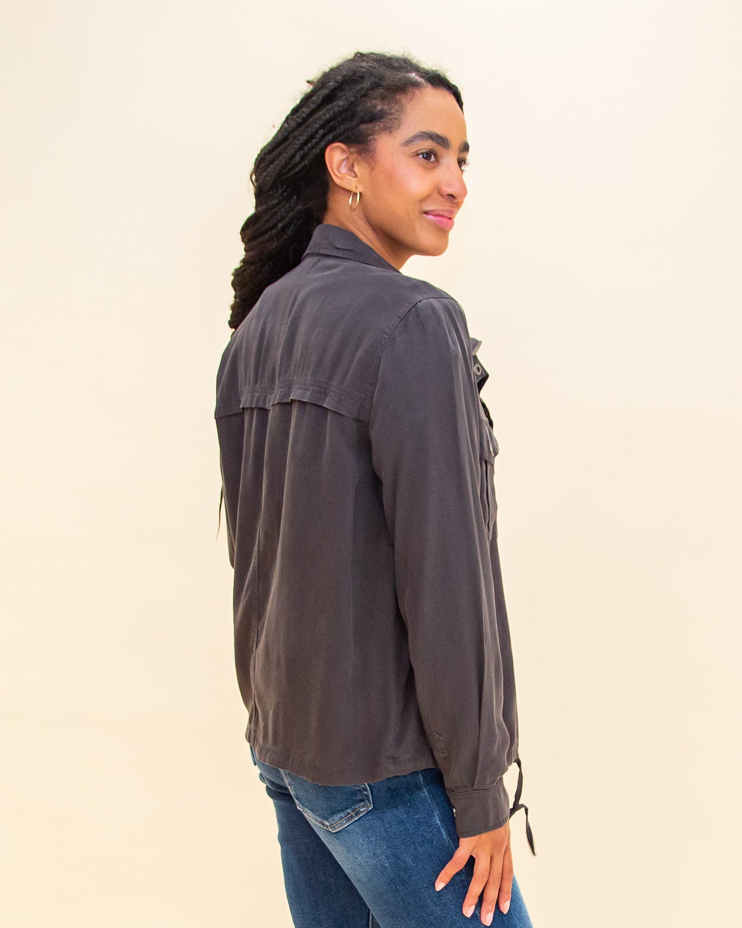 Cool Days Utility Jacket in Charcoal (8768867598587)