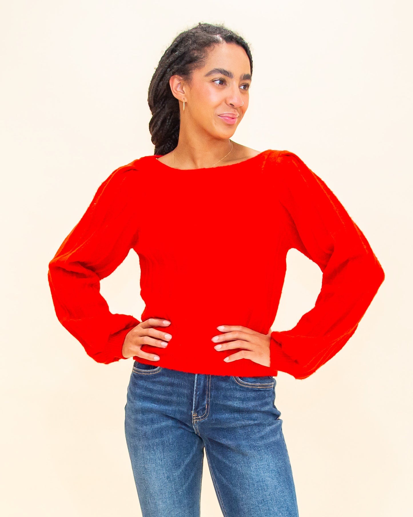 Cozy In Crimson Sweater in Red (8770501345531)