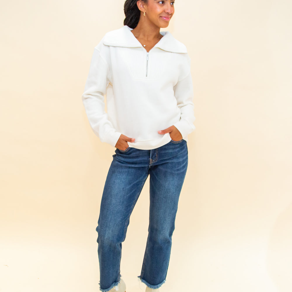 Sonata Fleece Sweatshirt in Sea Salt (8323545235707)