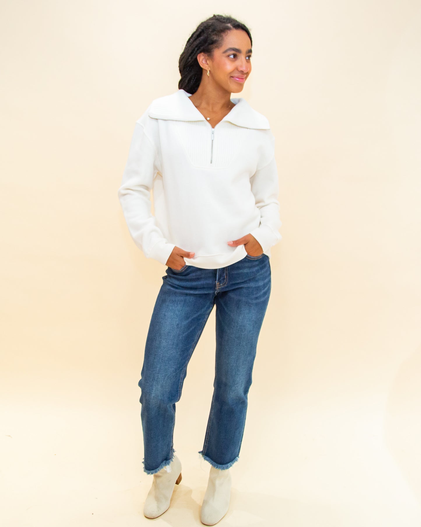 Sonata Fleece Sweatshirt in Sea Salt (8323545235707)