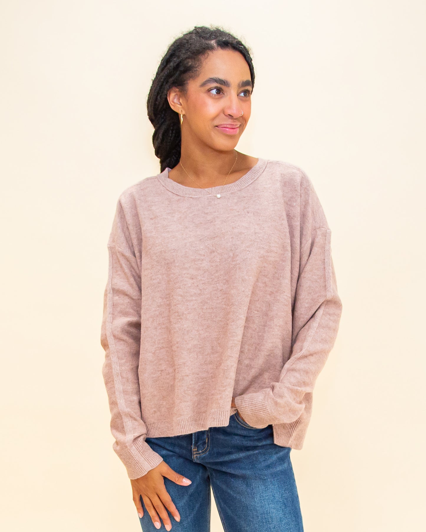 You're Blushing Sweater in Dusty Rose (8768868319483)