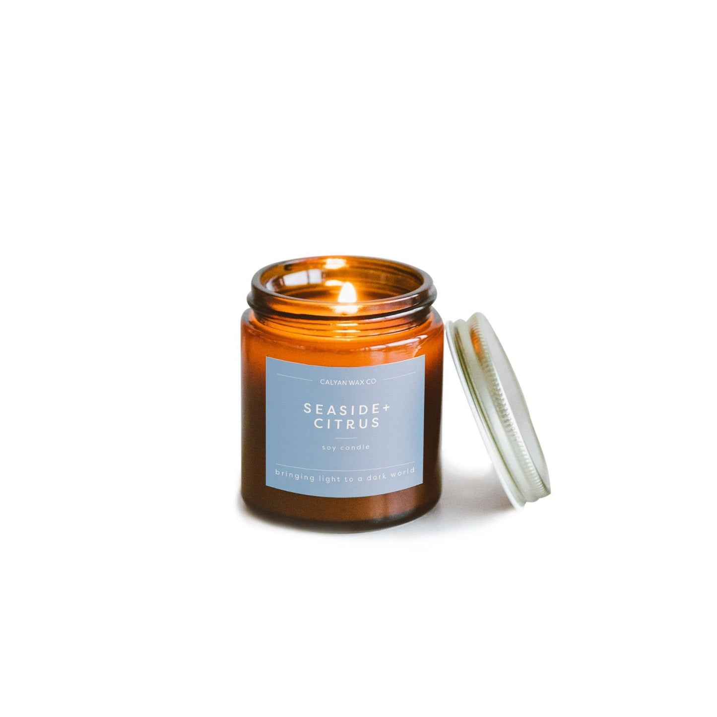 Seaside + Citrus - Mini Amber Jar Soy Candle (8893108879611)