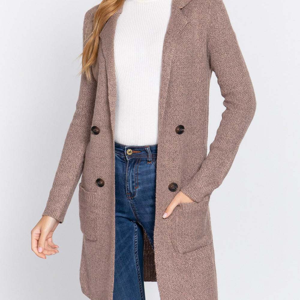 Meet You There Sweater Jacket in Mauve (8941296222459)