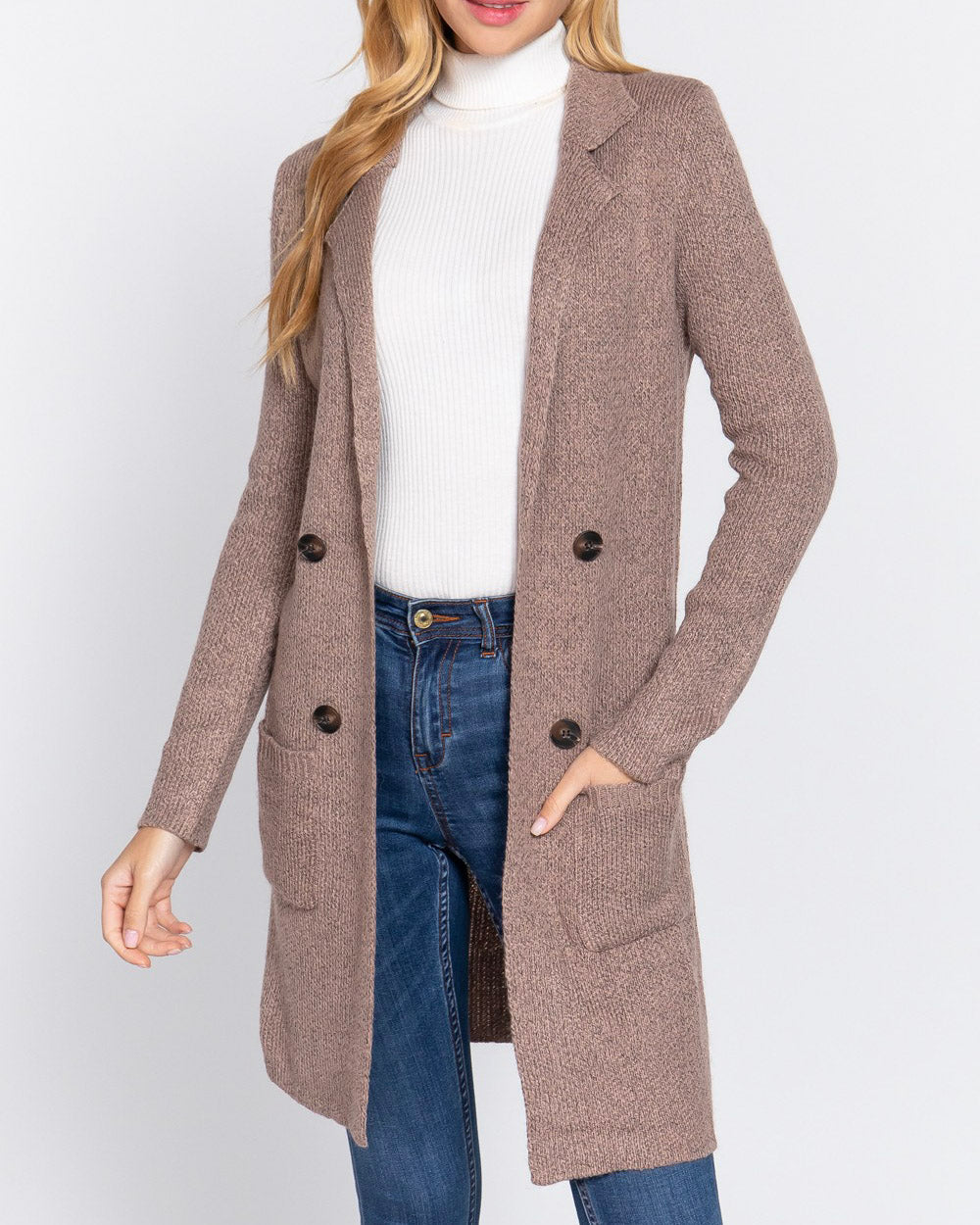 Meet You There Sweater Jacket in Mauve (8941296222459)