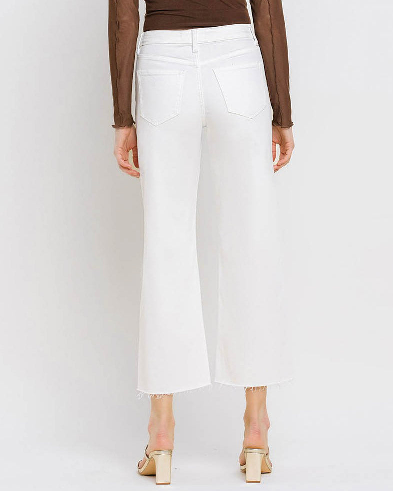 Optic White High Rise Crop Wide Leg Jeans (8954568900859)