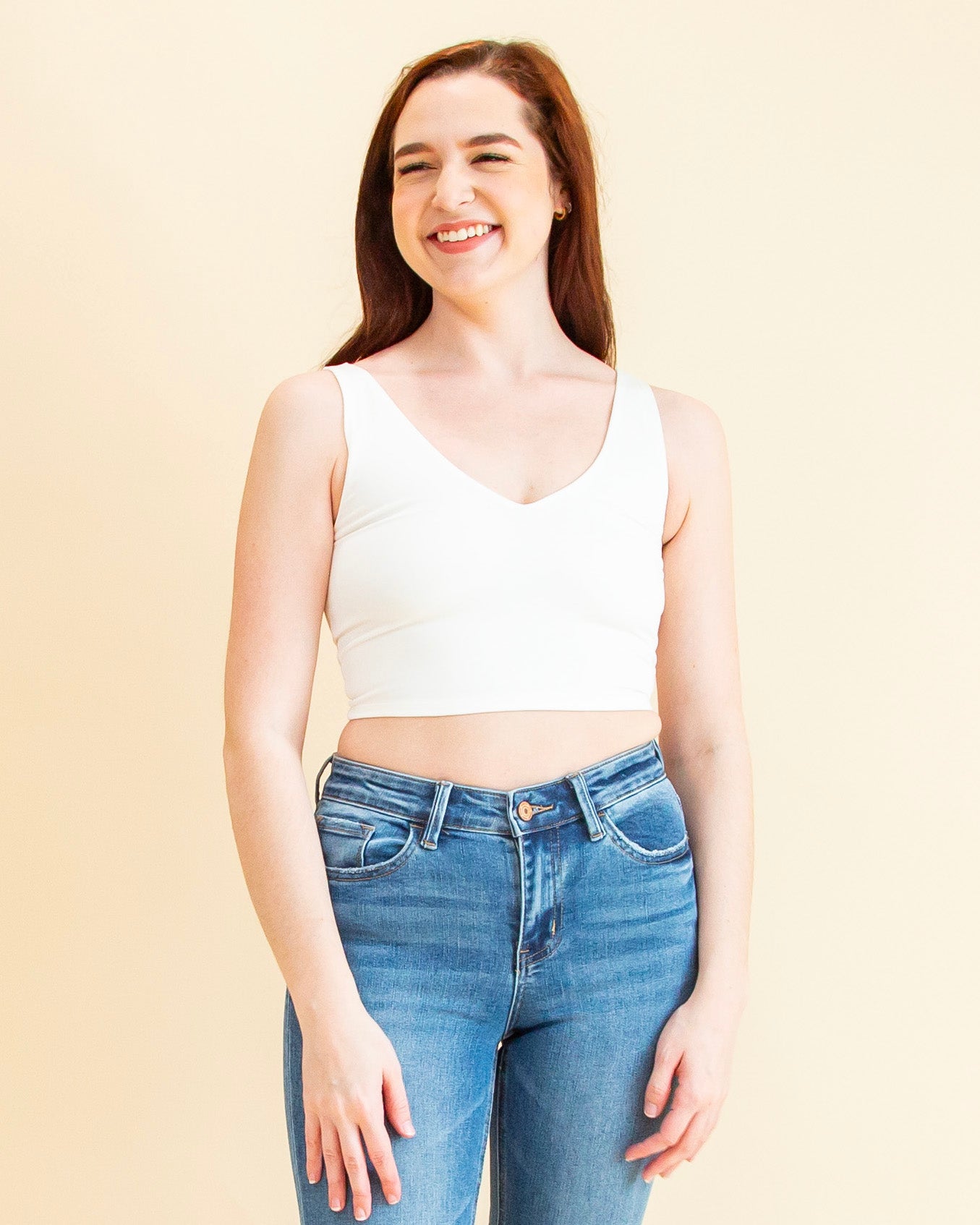 All This Time Crop Top in White (8589874790651)