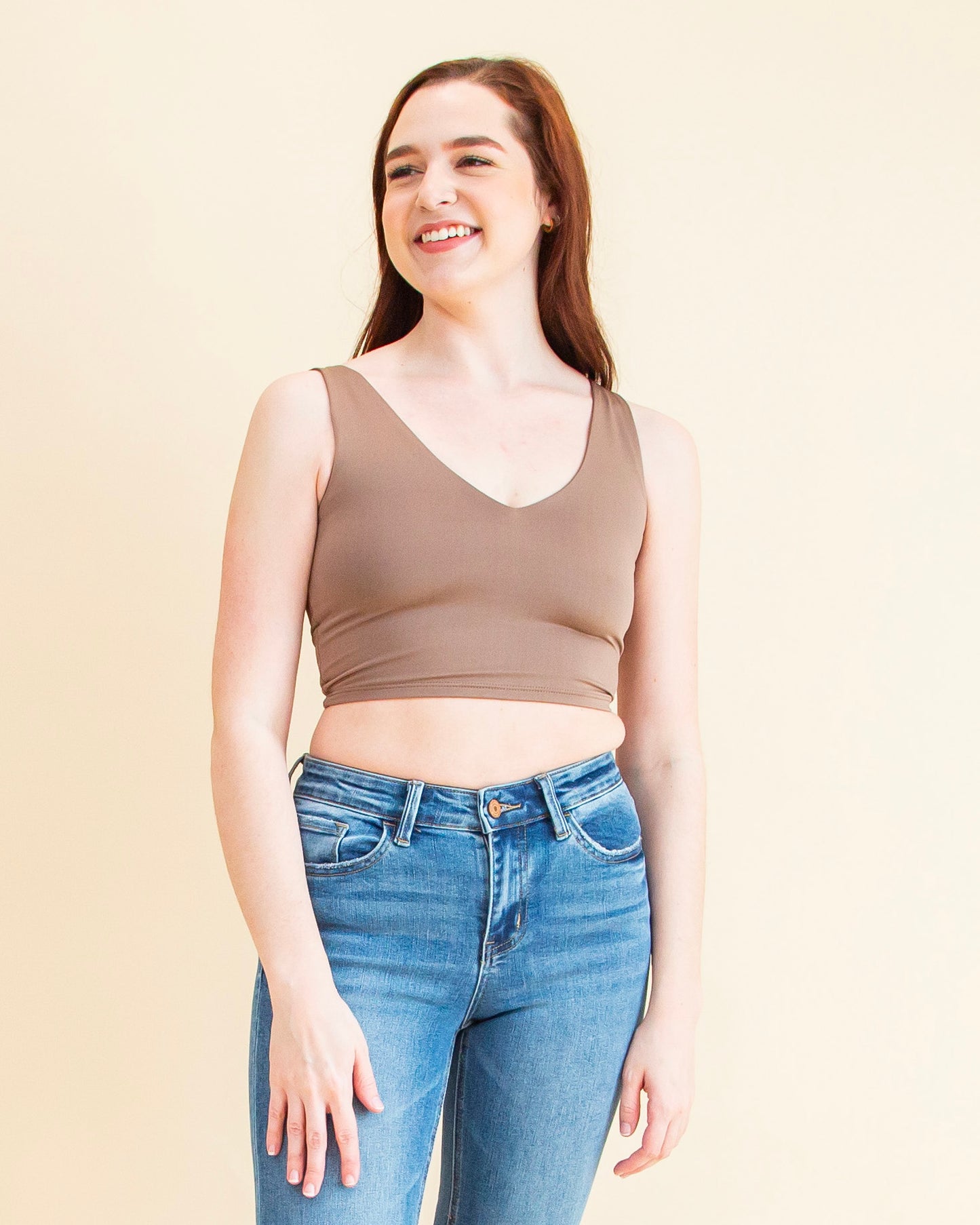 All This Time Crop Top in Deep Taupe (8589874725115)