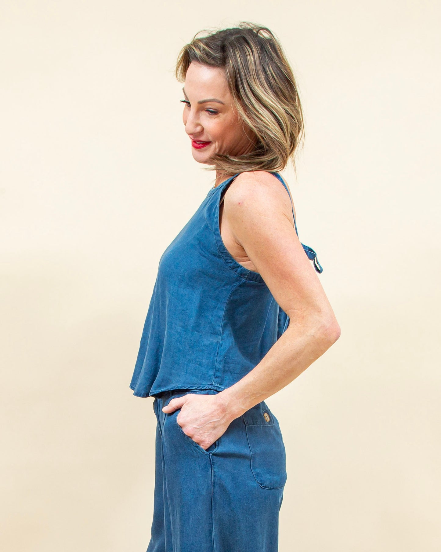 Catch the Breeze Tank in Chambray (8955518288123)