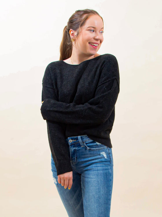 Everyday Pullover Sweater in Black (8146324357371)