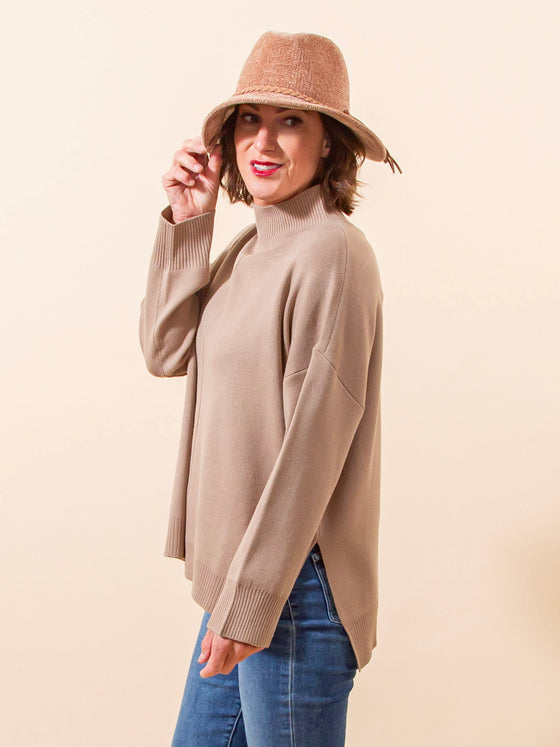 Elegantly Cozy Sweater in Taupe (8154987364603)