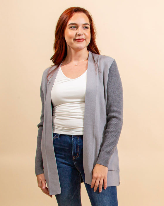 Great To Know Cardigan in Grey (8154907640059)