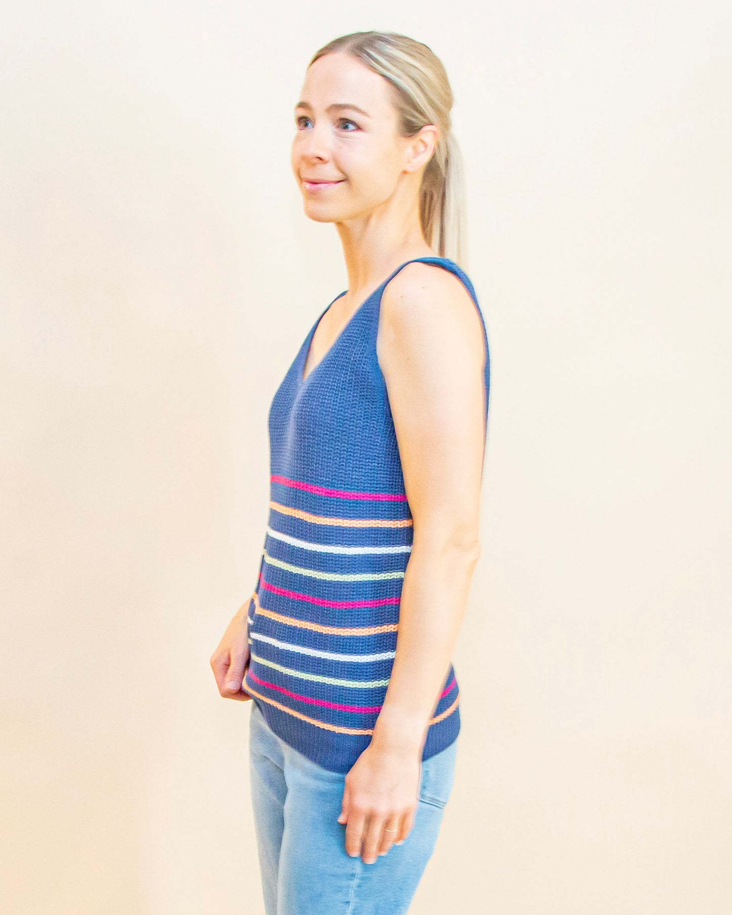 Color Pop Tank in Navy/Multi (9015428972795)