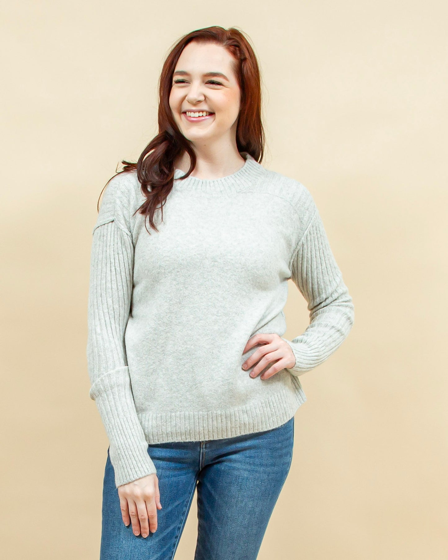 Silver Lining Sweater in Light Heather Grey (8941296025851)