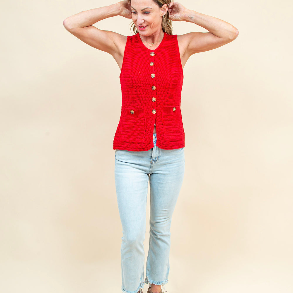 
                  
                    Classic Affair Sweater Vest in Red (8965988614395)
                  
                