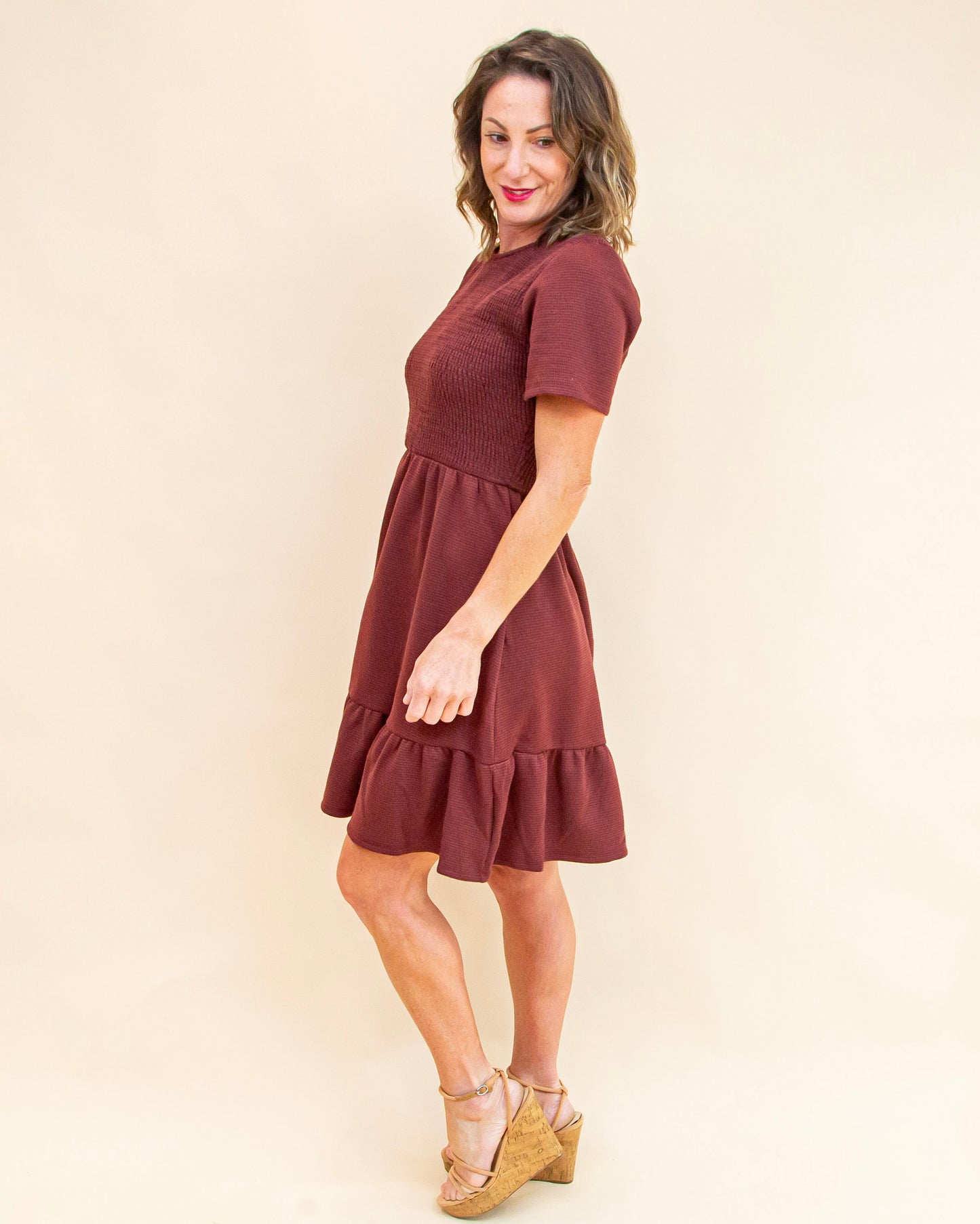 Berry In Love Dress in Burgundy (9065190129915)