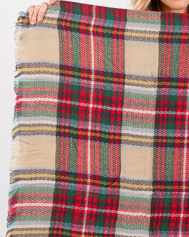 
                  
                    Beige Plaid Oblong Scarf (8852717469947)
                  
                