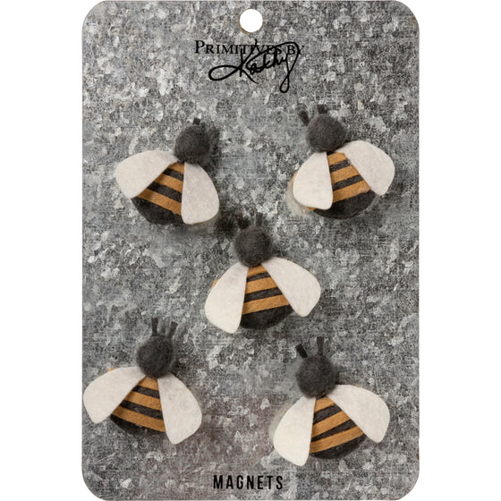 Felted Bees Magnet Set (8192338362619)