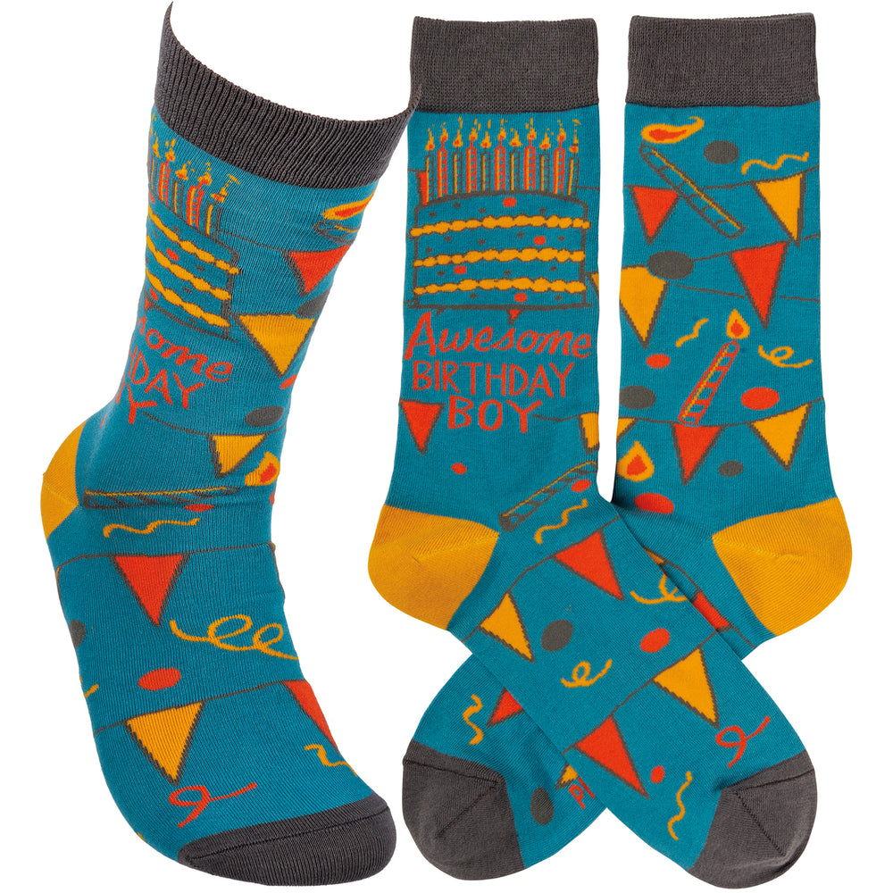 Awesome Birthday Boy Socks (8192338133243)