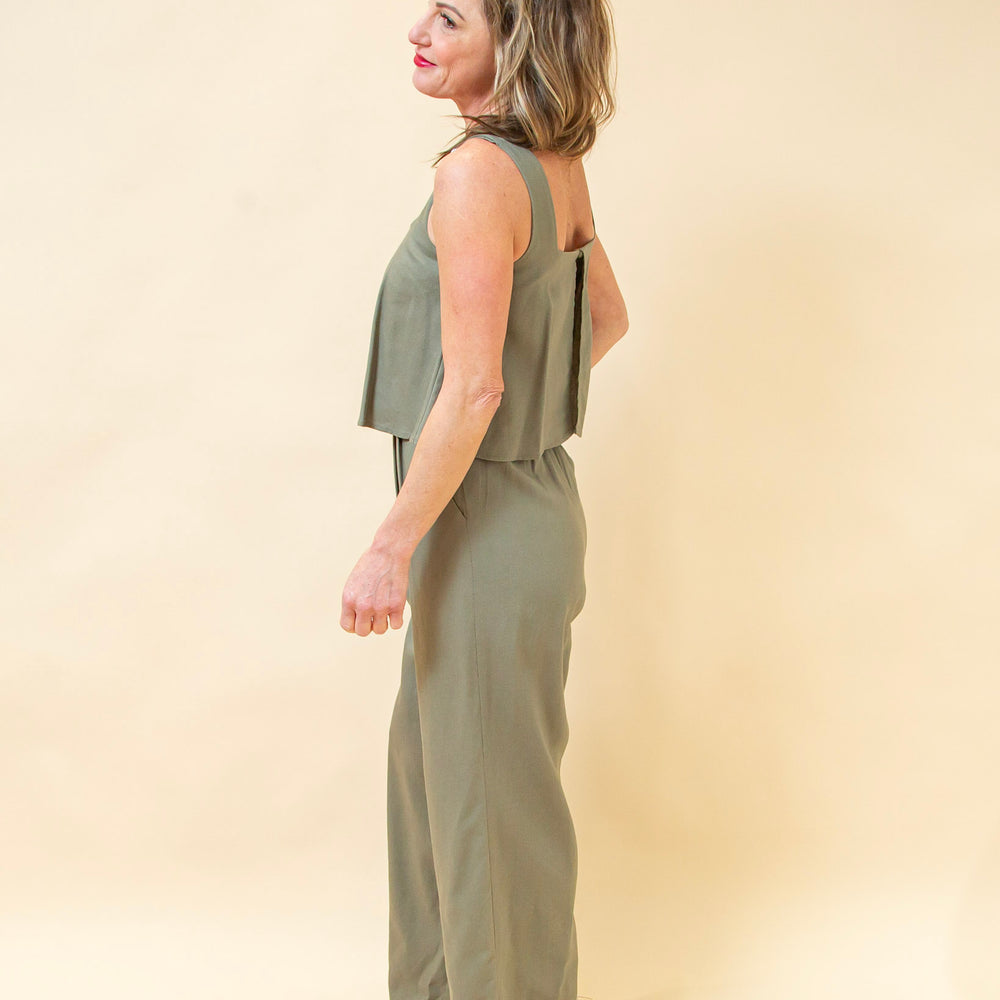 Open Opportunities Jumpsuit in Olive (8940314198267)