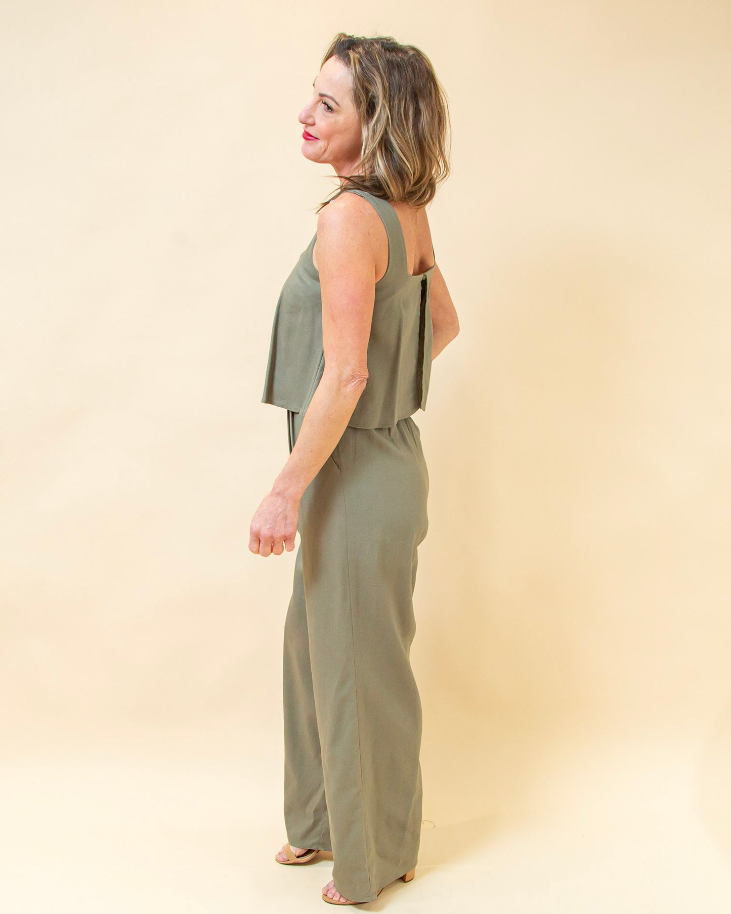 Open Opportunities Jumpsuit in Olive (8940314198267)