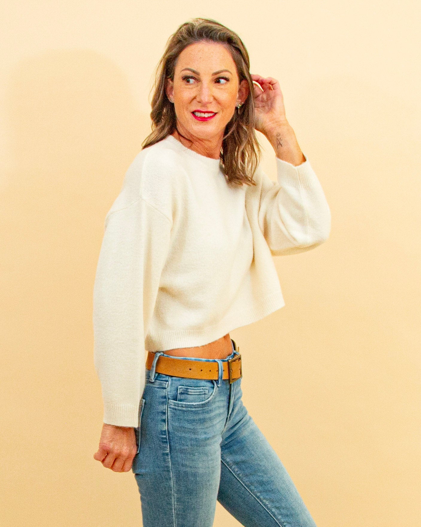 Cool & Collected Sweater in Cream (9102459961595)