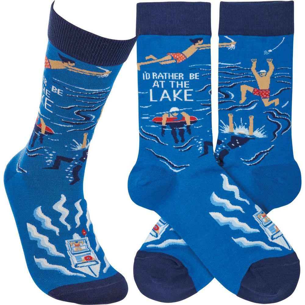 Id Rather Be At The Lake Socks (8288241713403)