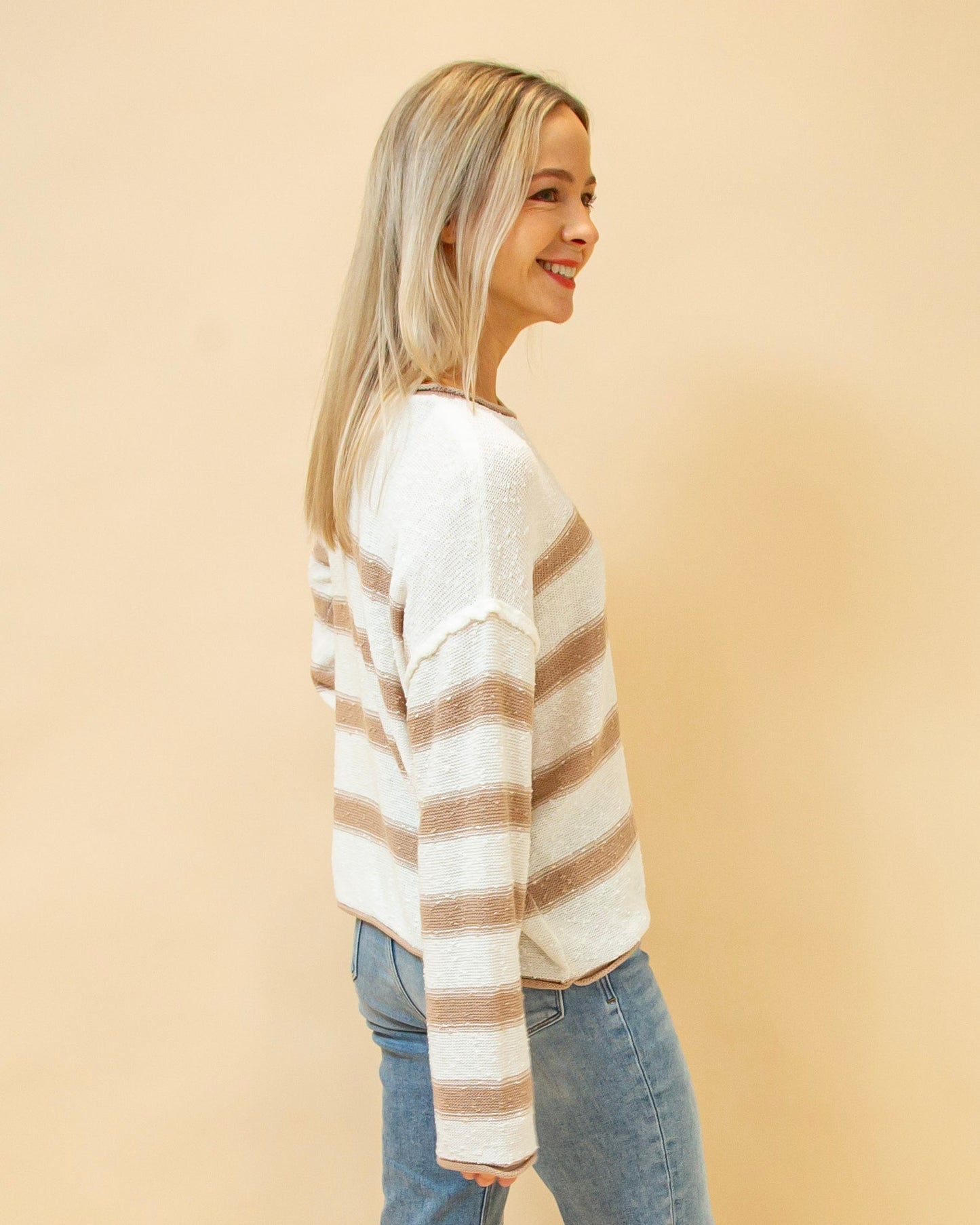 Follow Along Stripe Sweater in Poppy (8931860873467)