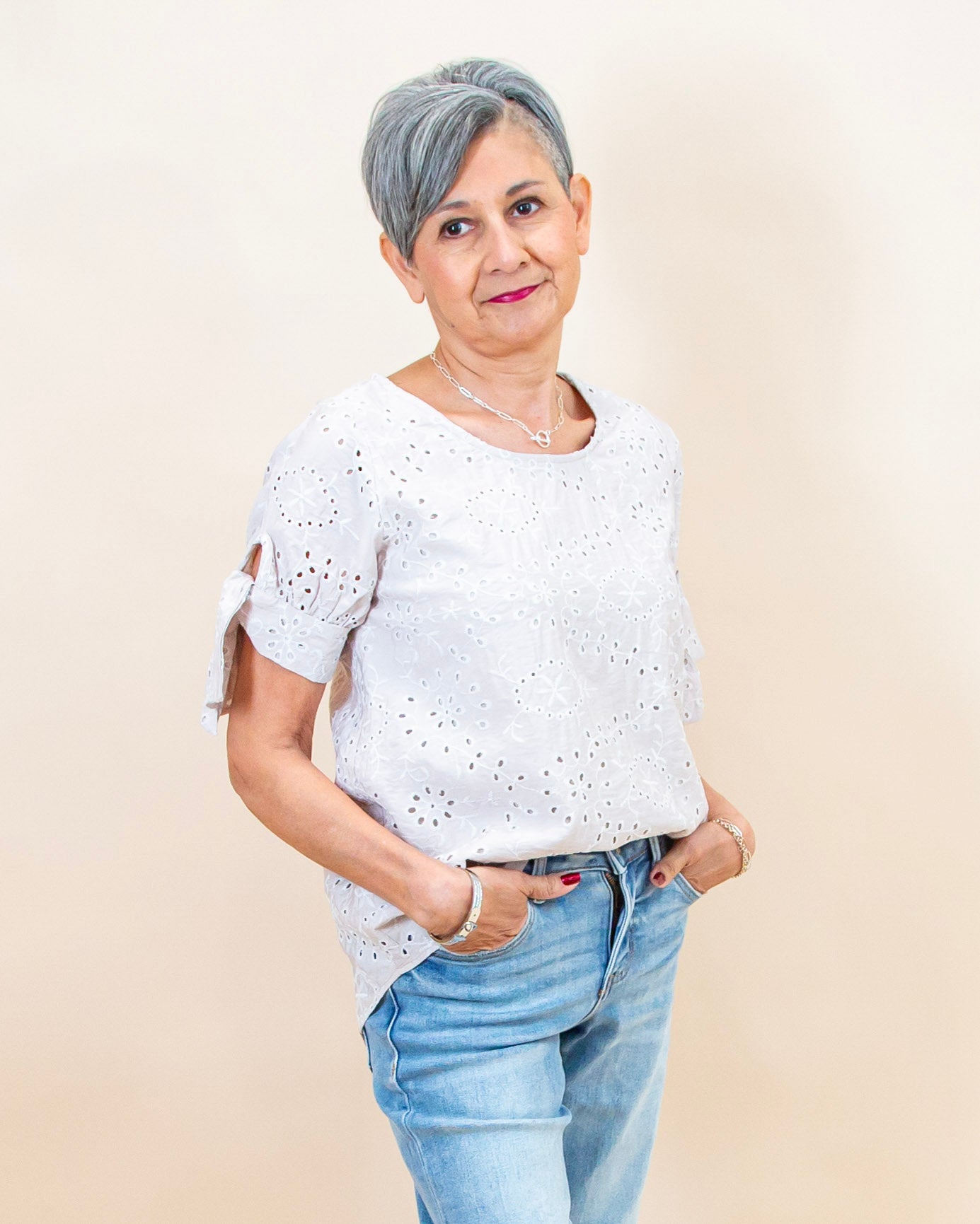 Sweet Ties Lace Top in Taupe (8992696533243)
