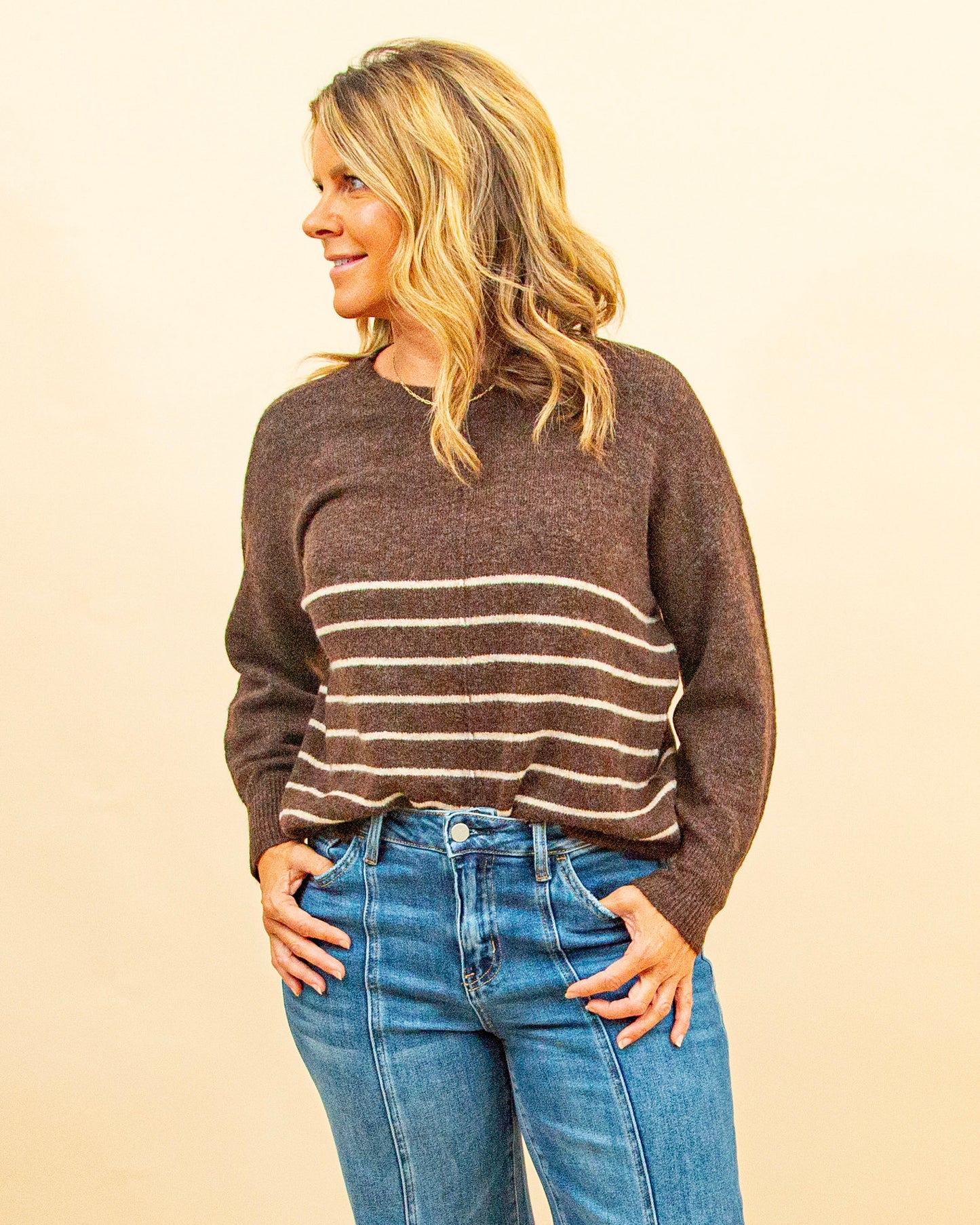 Straight To It Sweater in Brown (9102460092667)