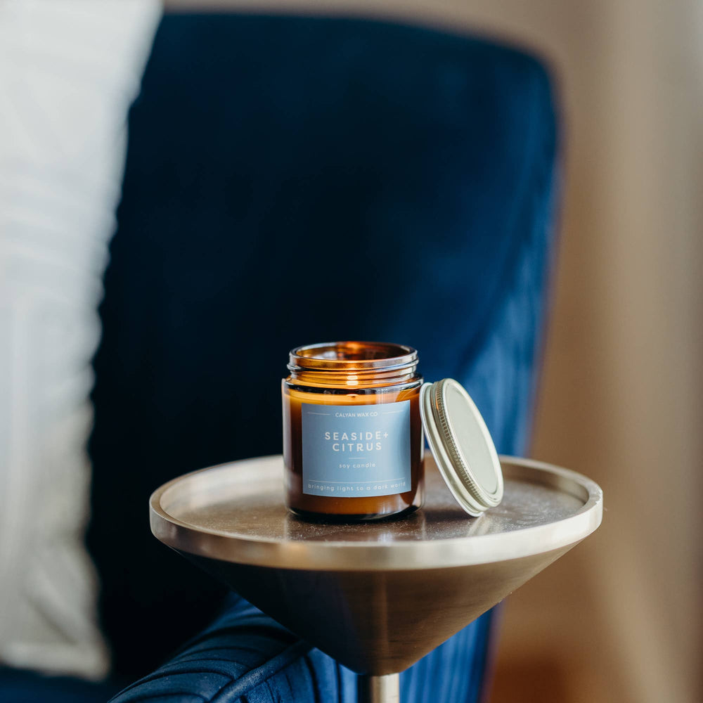 Seaside + Citrus - Mini Amber Jar Soy Candle (8893108879611)