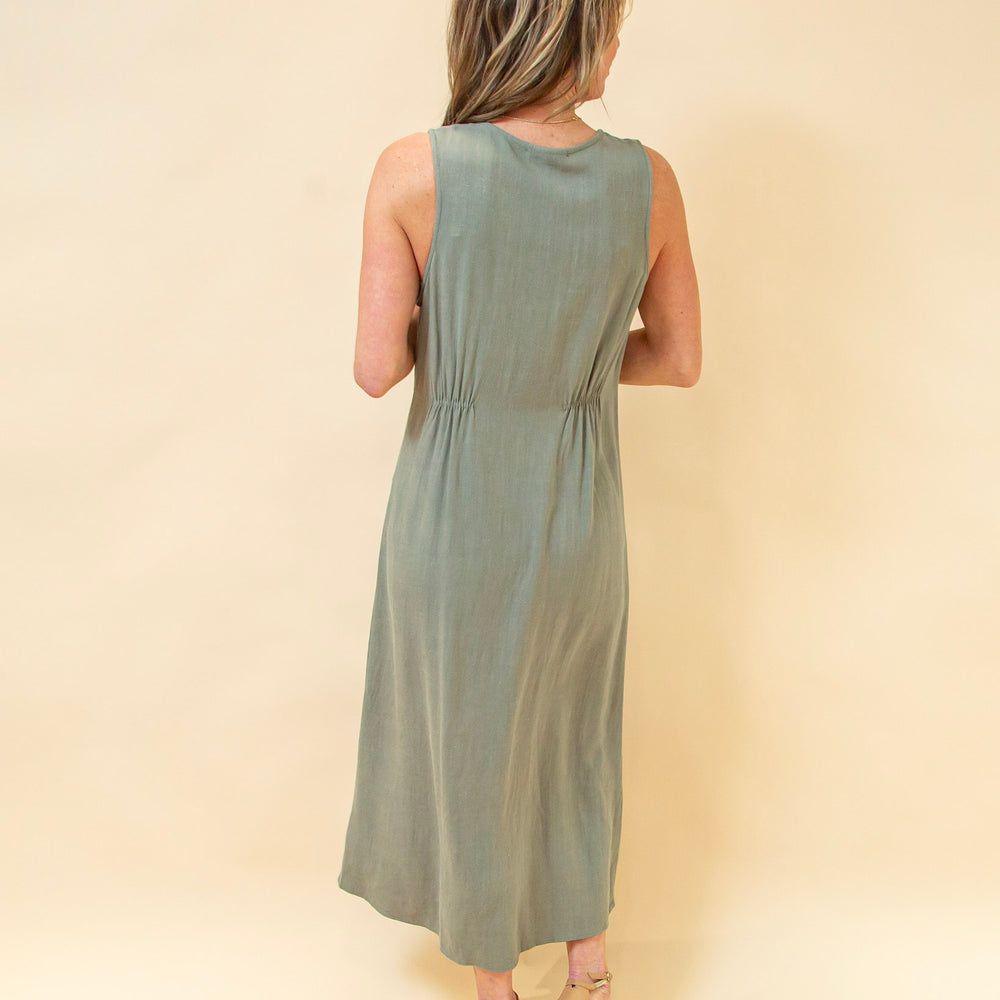 
                  
                    One Step Away Dress in Olive (8940314132731)
                  
                