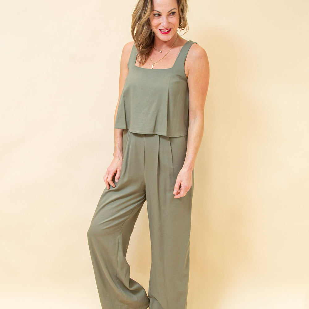 Open Opportunities Jumpsuit in Olive (8940314198267)