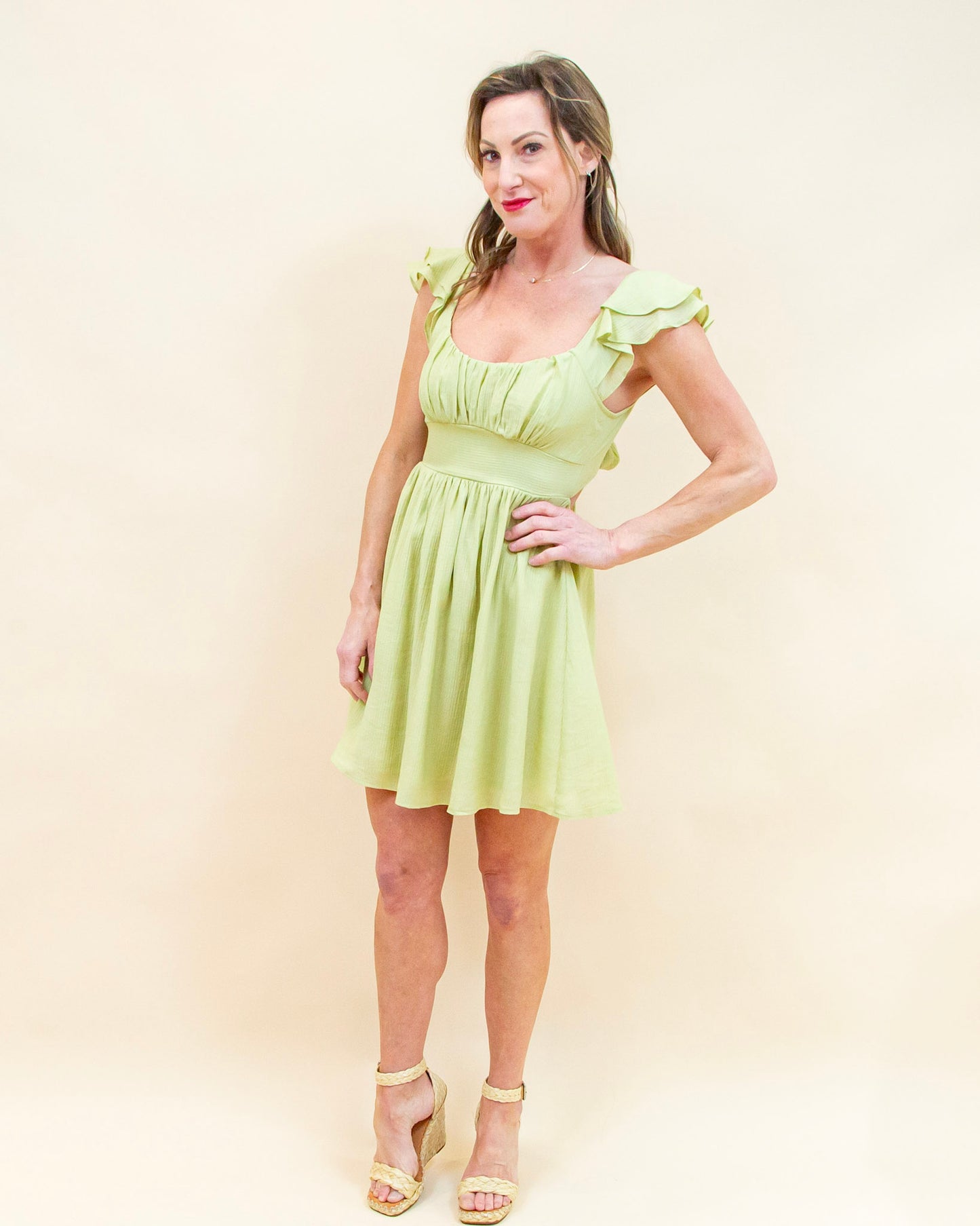 Let's Getaway Dress in Light Kiwi (8955518681339)