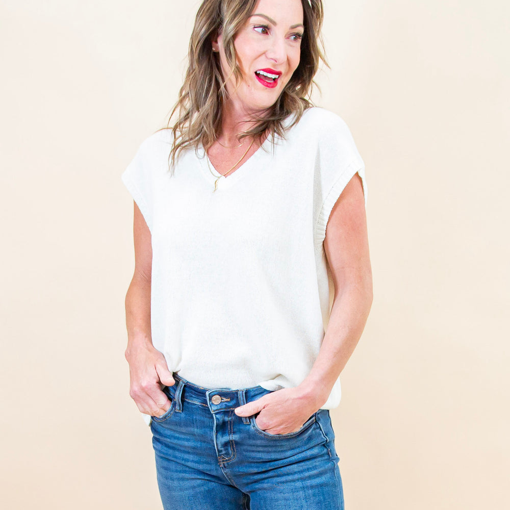 Centering Comfort Top in Off Whtie (8992696205563)