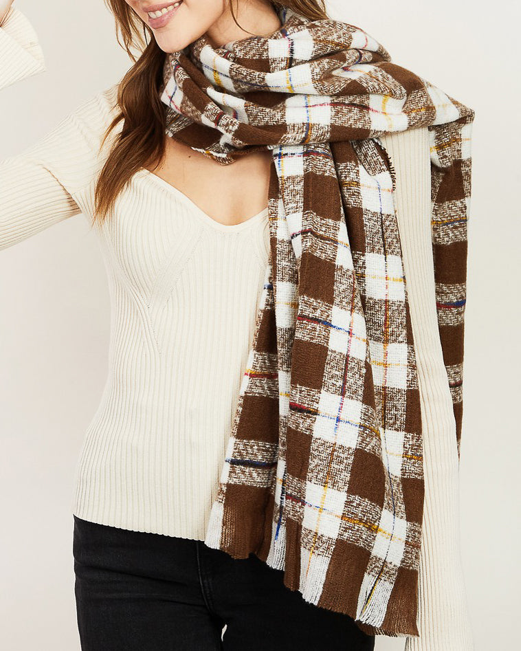 Oblong Striped Plaid Scarf (8852714651899)