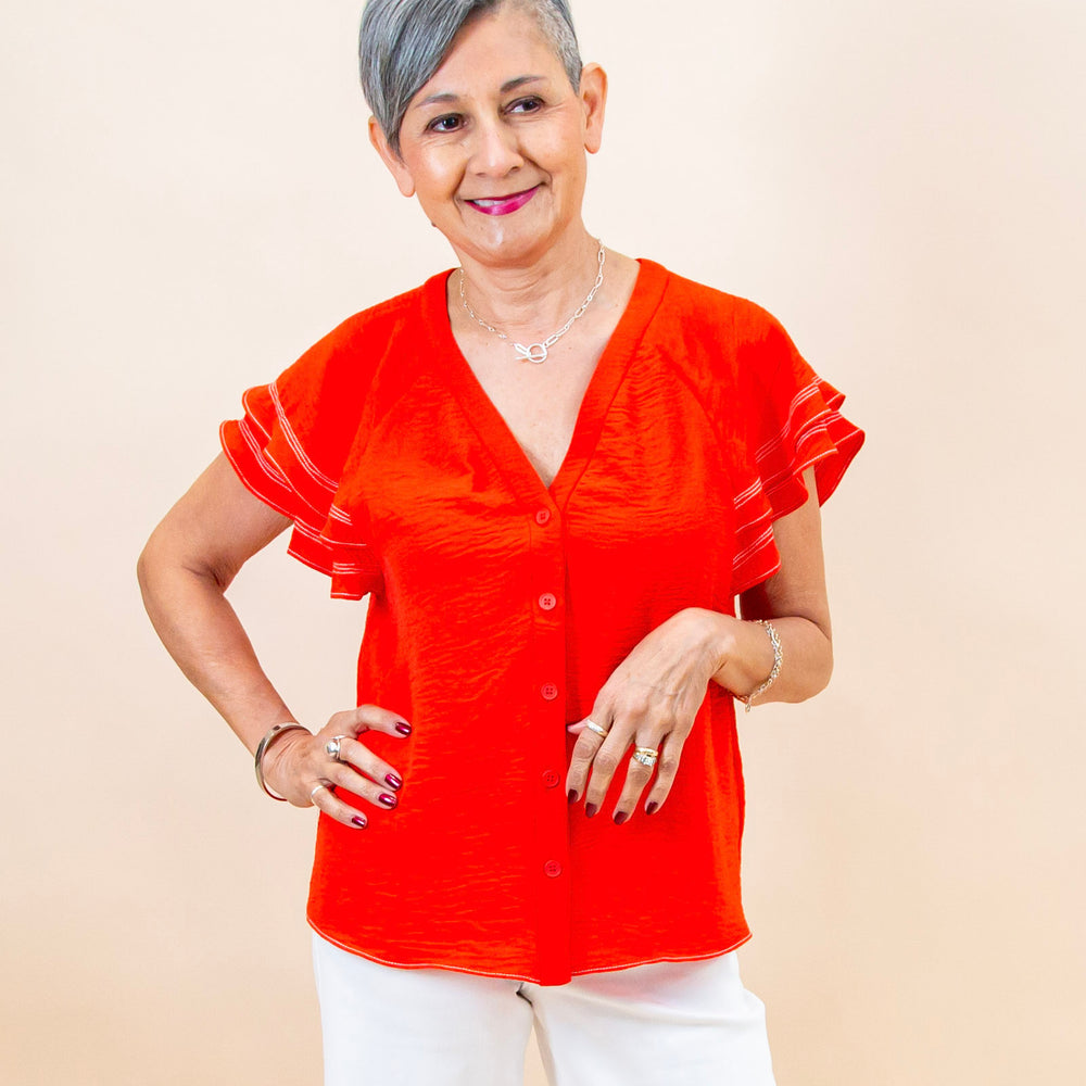 
                  
                    Bold Flair Blouse in Red (8955940405499)
                  
                