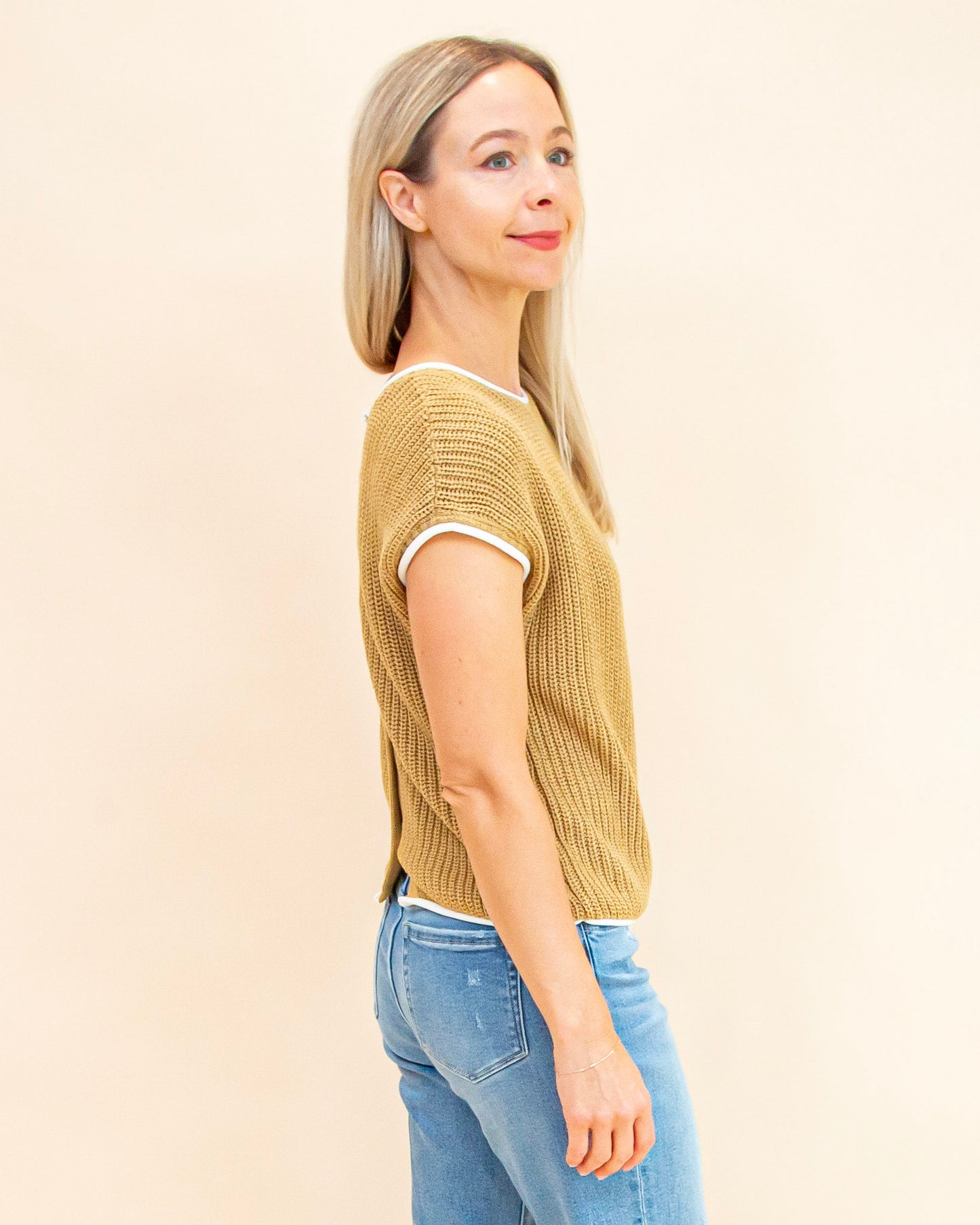 Best Bet Sweater Top in Tan (9062125404411)