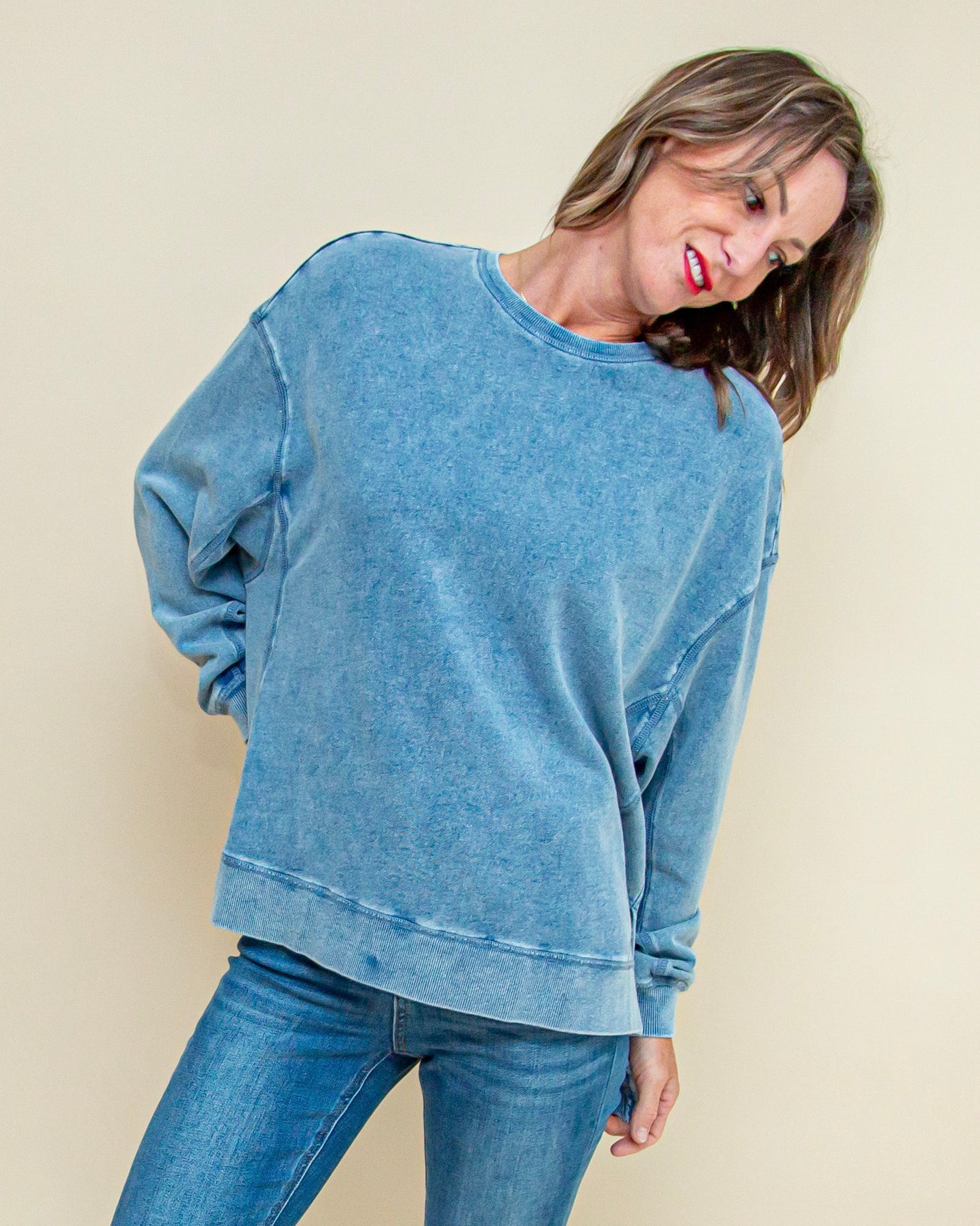 Knit Denim Modern Weekender in Medium Indigo (9104322691323)