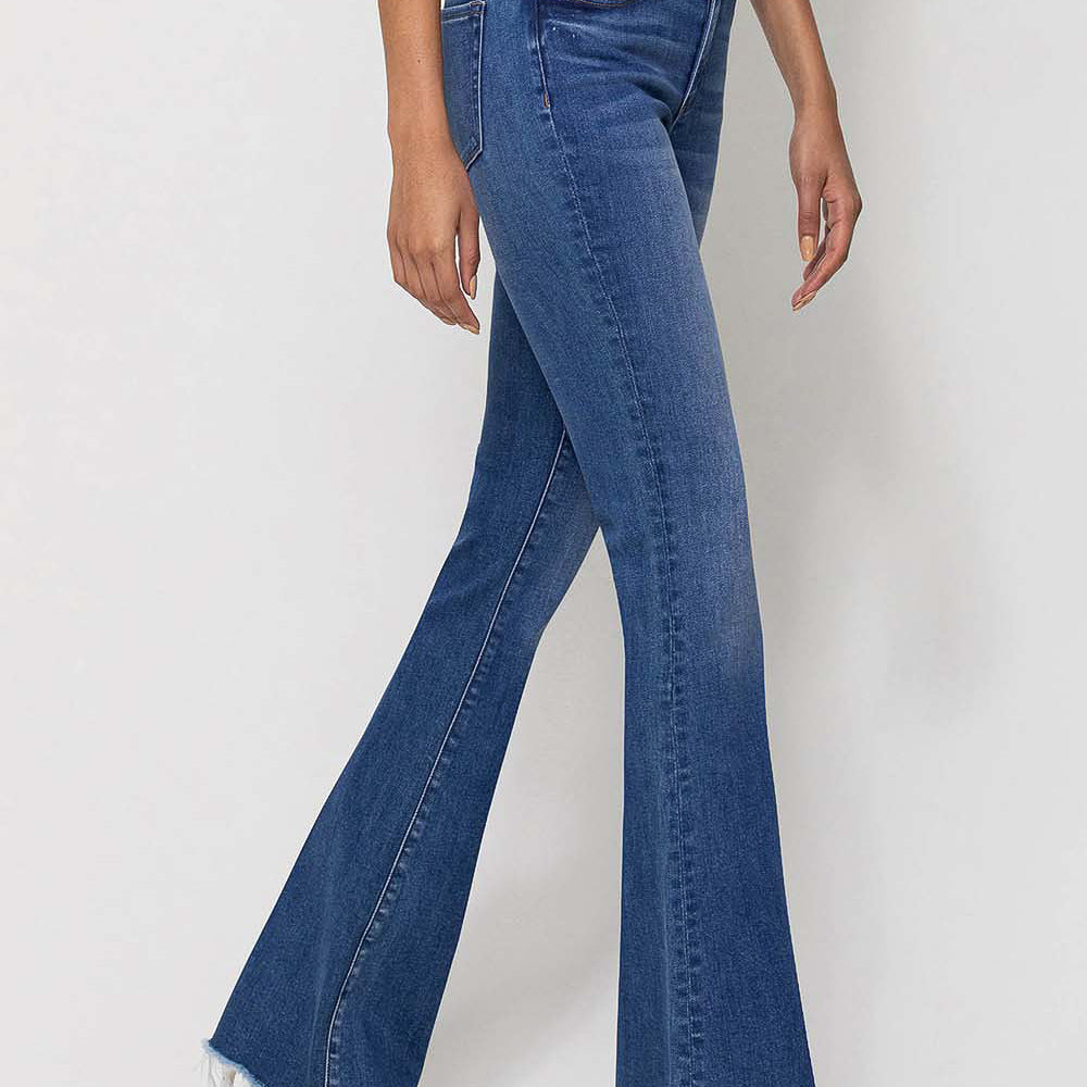 Sunfaded Mid Rise Mini Flare Jeans (7799922032891)