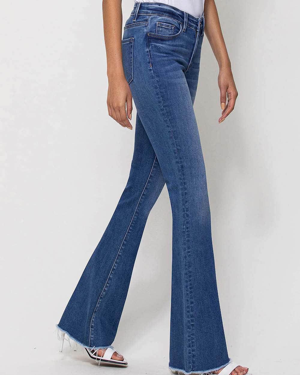 Sunfaded Mid Rise Mini Flare Jeans (7799922032891)